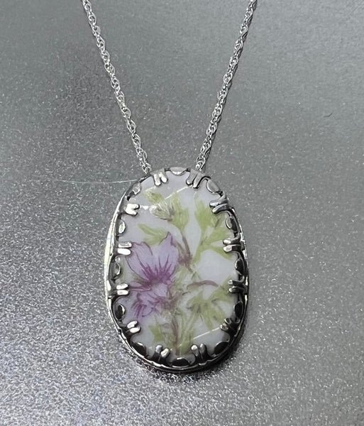 Limoges Flowers Pendant
